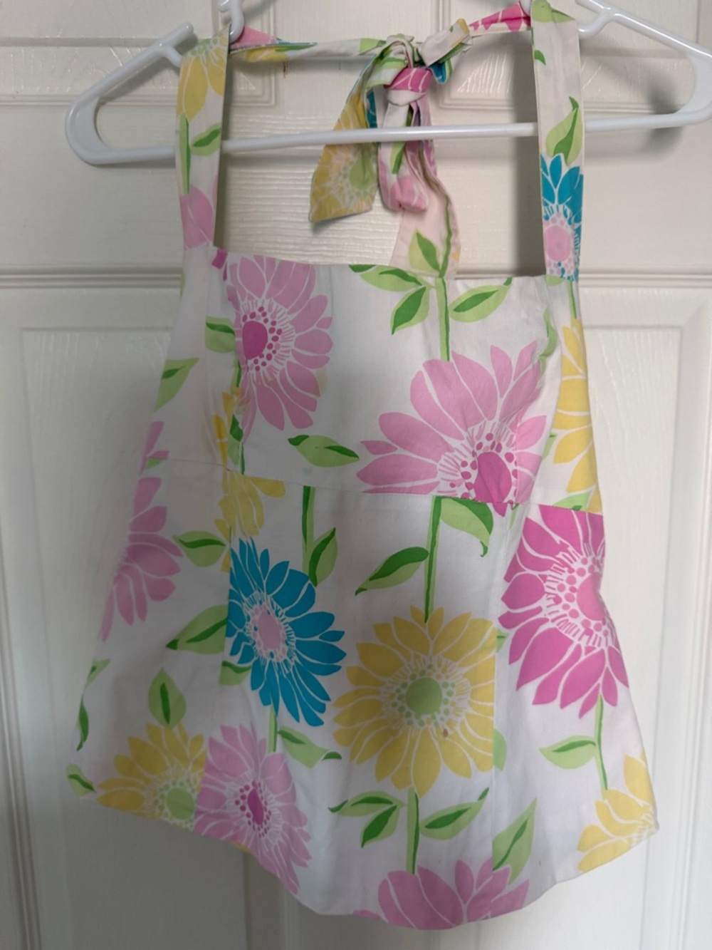 Lilly Pulitzer White Floral Tank Top with Pink Yellow Blue Flowers